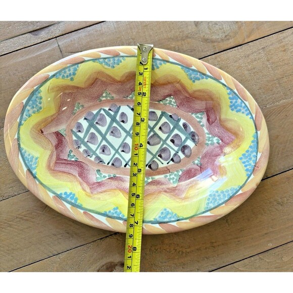 MacKenzie Childs Keukenhof 10.5'' Oval Serving Platter Hand Painted 1992 - Picture 9 of 10